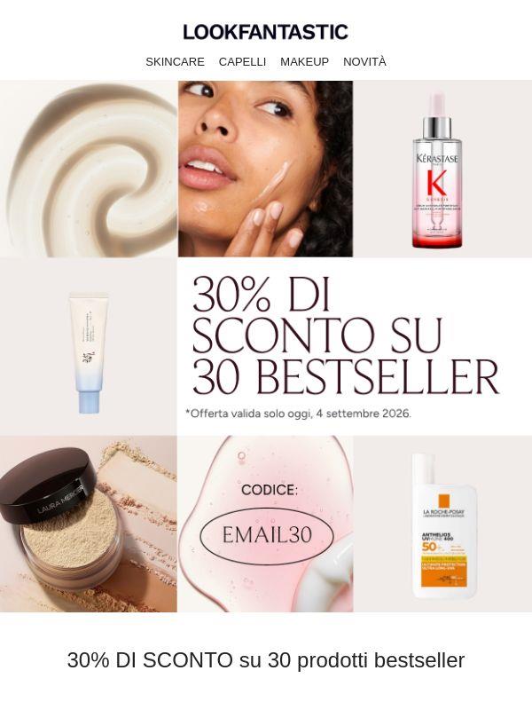 -30% sui nostri 30 prodotti più desiderati