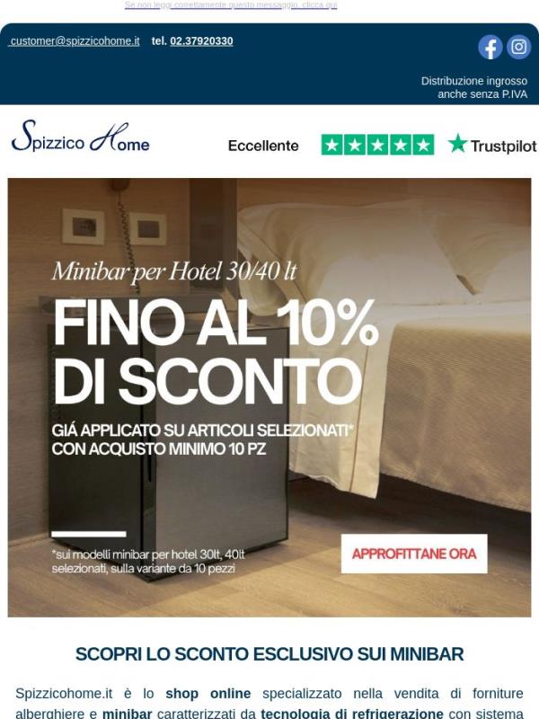 Sconto Esclusivo su Minibar per Hotel 👈
