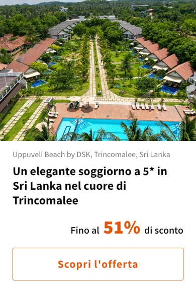Un elegante soggiorno a 5* in Sri Lanka nel cuore di Trincomalee