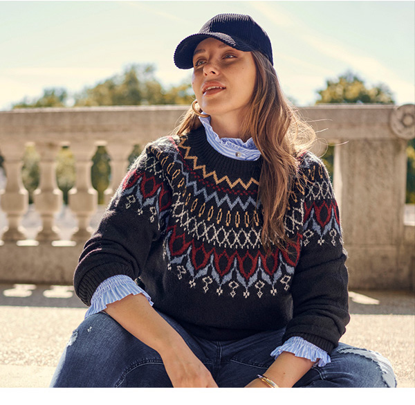 Maglione norvegese con motivo colorato