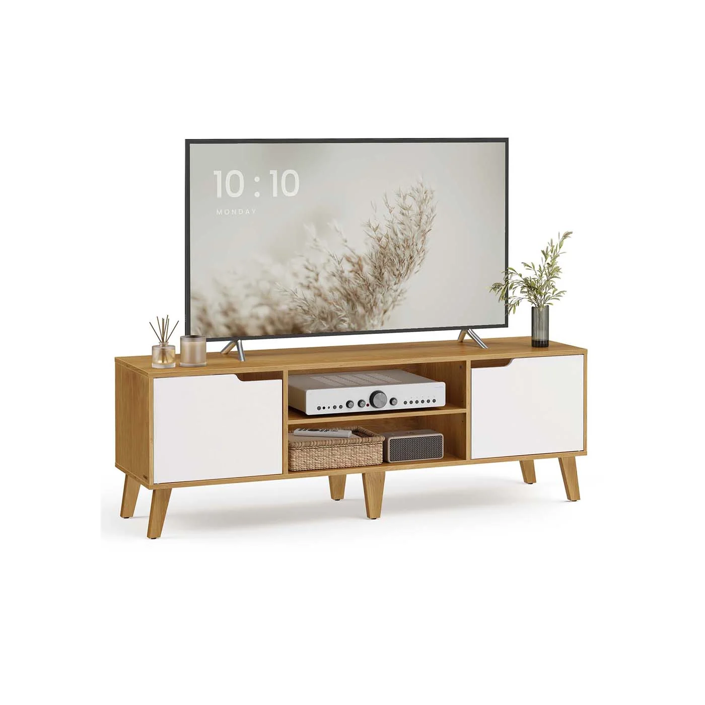 Image of Mobile TV con ripiano regolabile stile transizionale