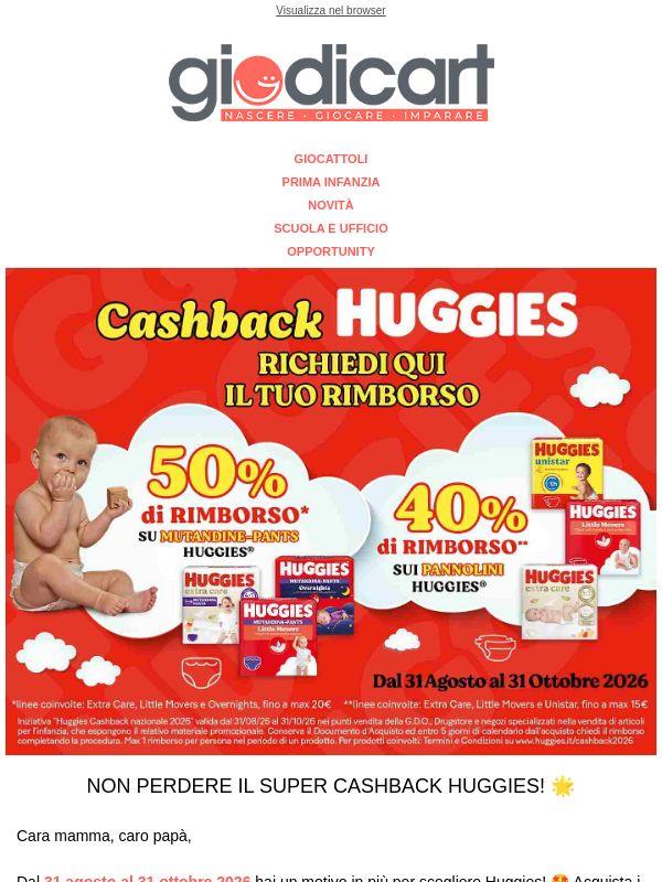 🌟 Huggies ti rimborsa: scopri come partecipare!