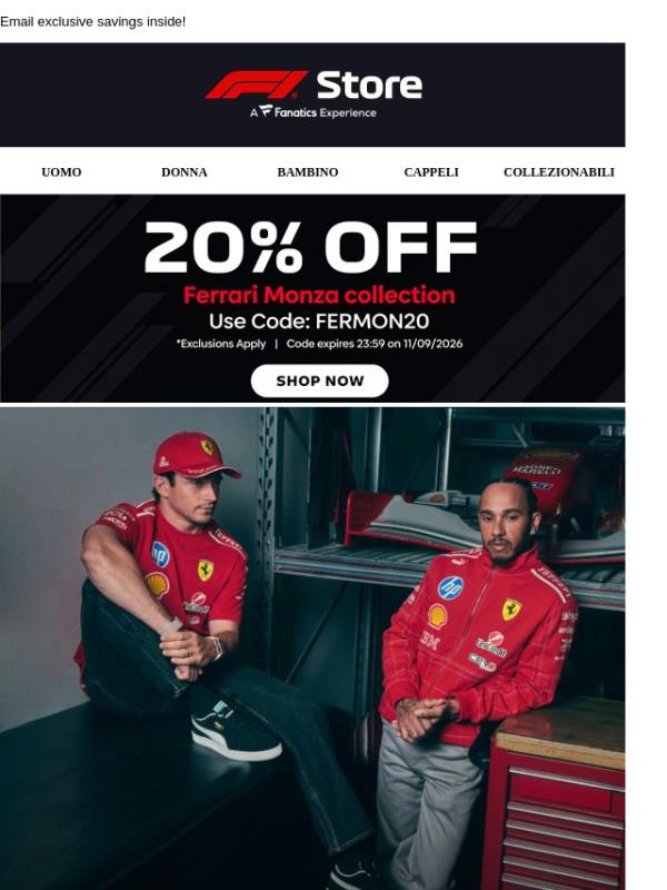 Save 20% on the Ferrari Monza Collection