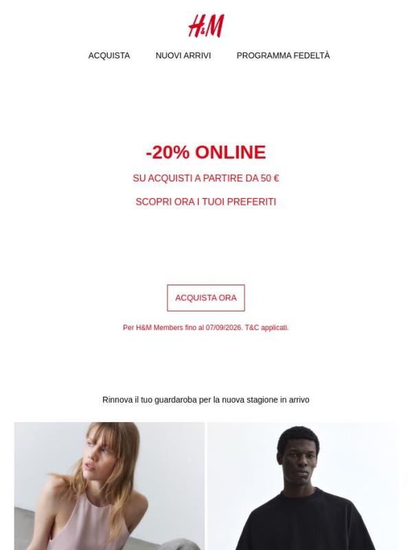 -20% online ti aspetta
