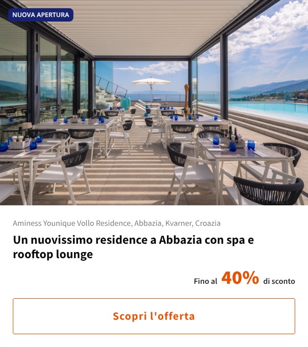 Un nuovissimo residence a Abbazia con spa e rooftop lounge