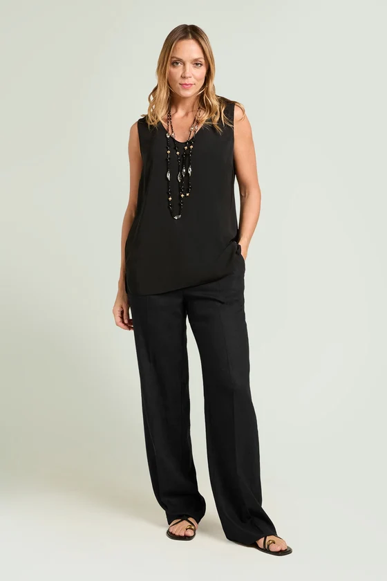 PANTALONI AMPI IN LINO-VISCOSA