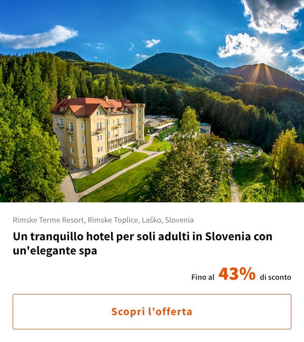 Un tranquillo hotel per soli adulti in Slovenia con un'elegante spa