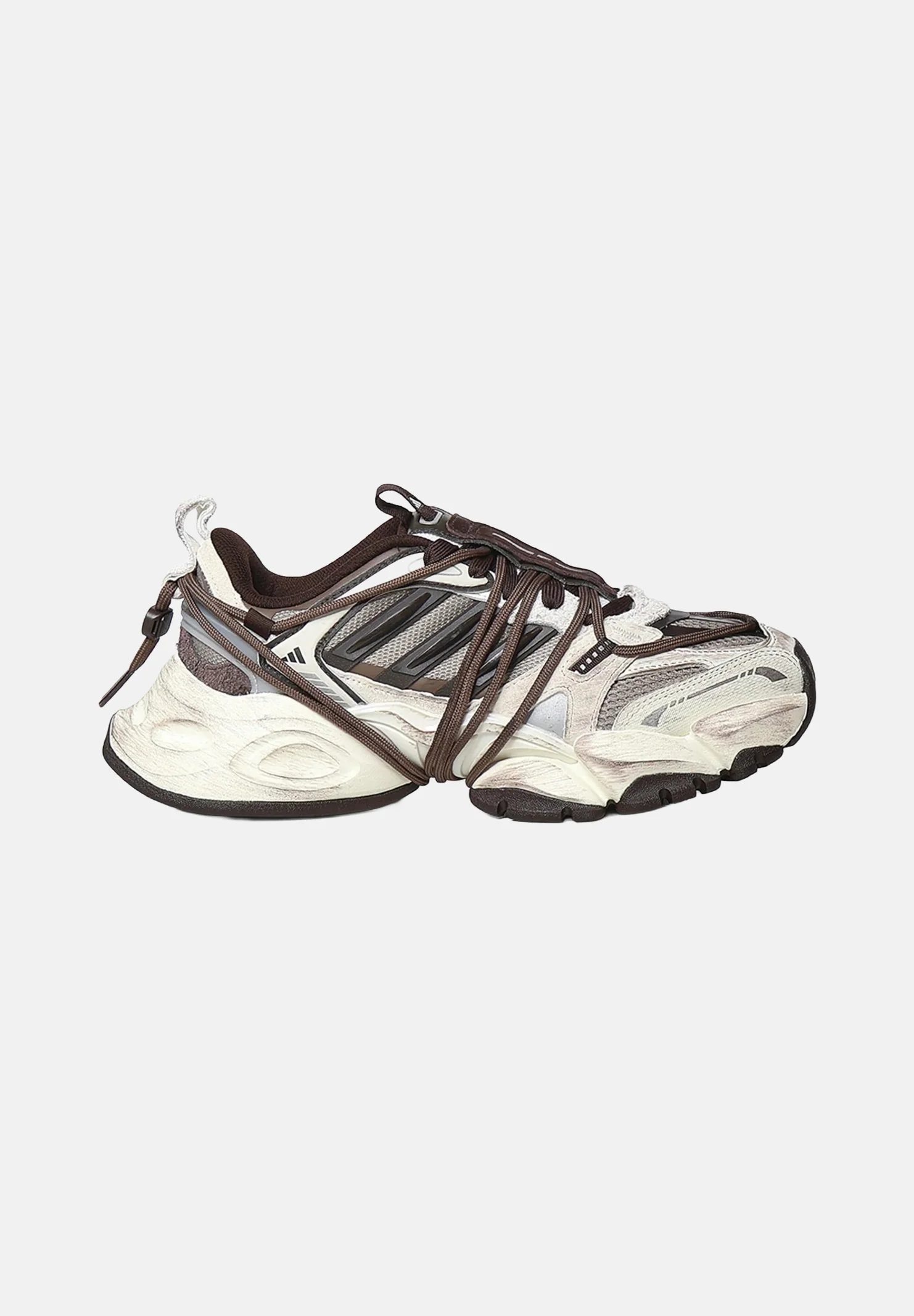 Image of ADIDAS ORIGINALS Sneakers XLG Runner Deluxe 2.0 panna per uomo e donna  con finitura effetto vissuto