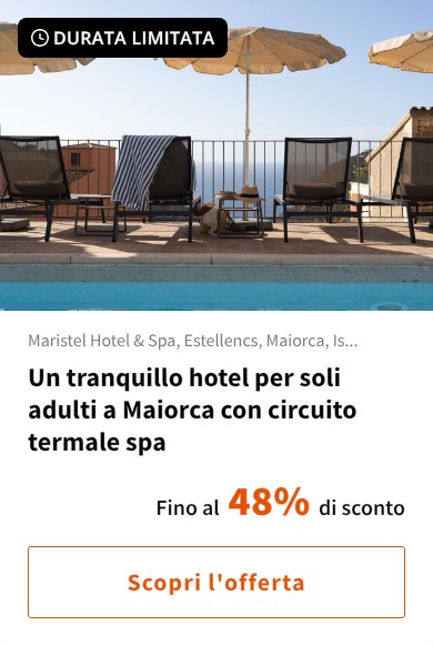Un tranquillo hotel per soli adulti a Maiorca con circuito termale spa