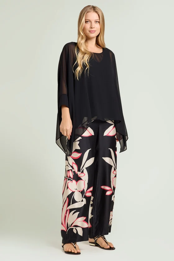 PANTALONI IN SATIN STAMPATO