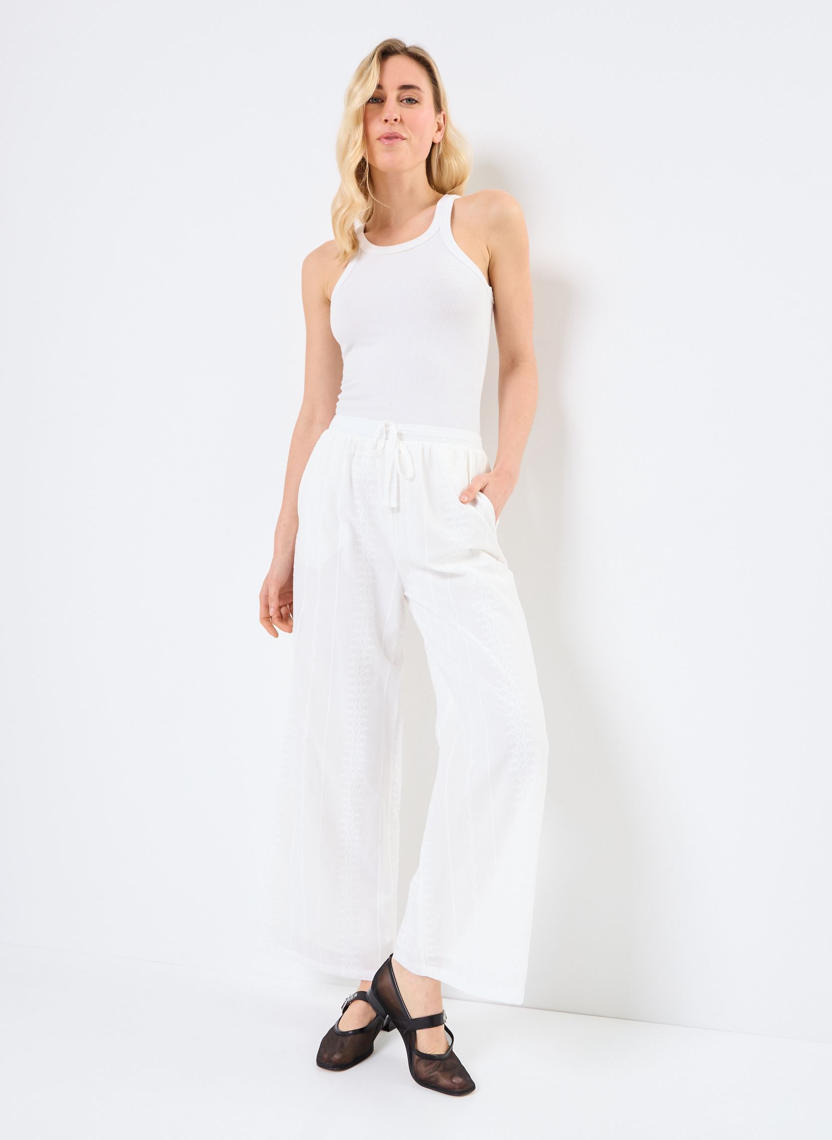 Grace & Mila Pantaloni larghi Piccoli donna bianco