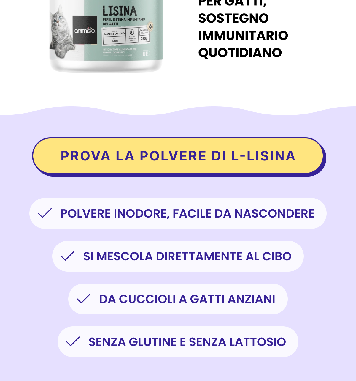 Prova la polvere di L-lisina