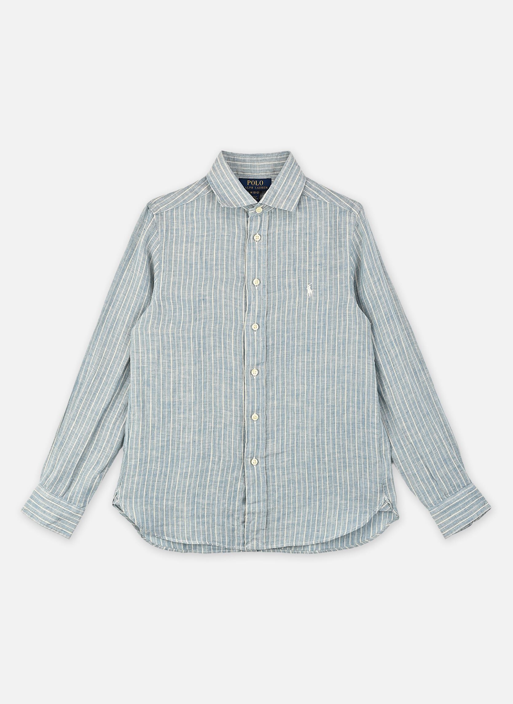 Polo Ralph Lauren Camicie Chemise rayée en lin 323A13343 bambino blu