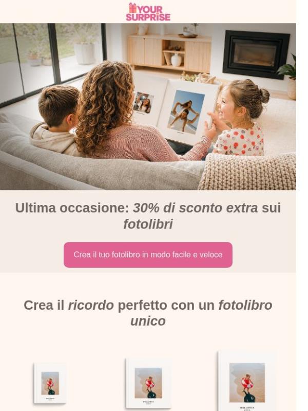 Rivivi i ricordi: fotolibri con il 30% di sconto extra!