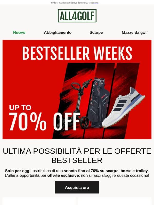 Ultima occasione: fino al 70% di sconto su scarpe, borse e carelli