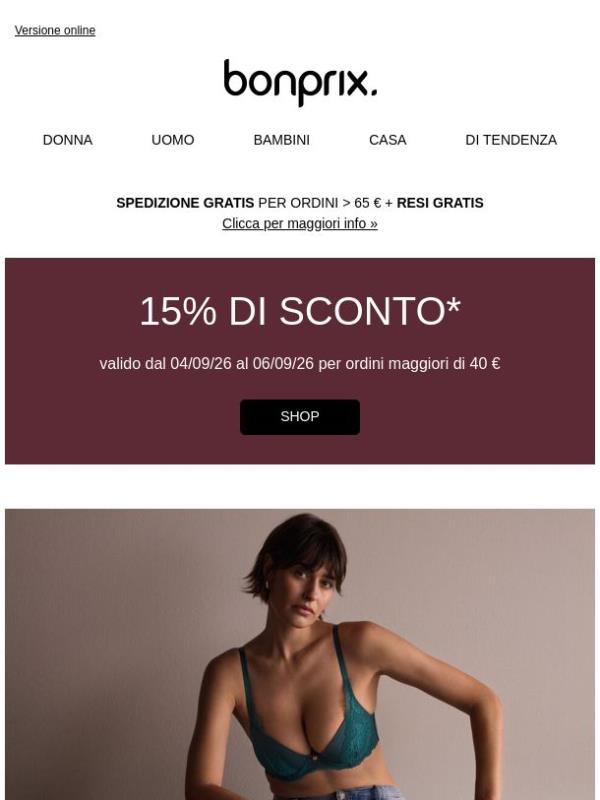 ⏳ Ultima possibilità: 15% di sconto per il tuo shooping nel weekend