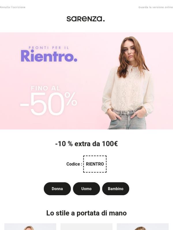 Fino al -50% e -10% extra da 100 €! Approfittatene!