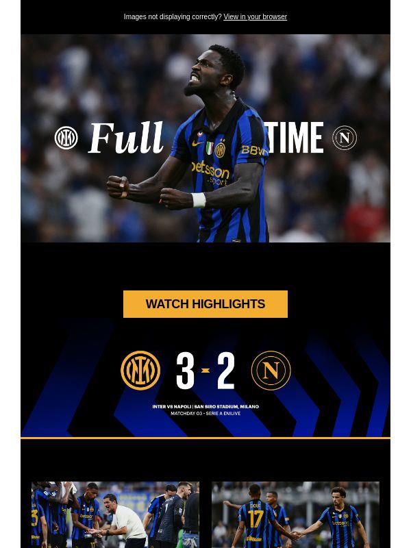Match review, Inter-Napoli 3-2 | Rimonta show a San Siro!