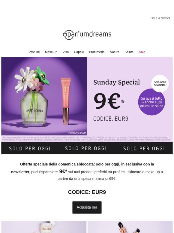 Offerta della domenica: risparmia 9€* 🔥