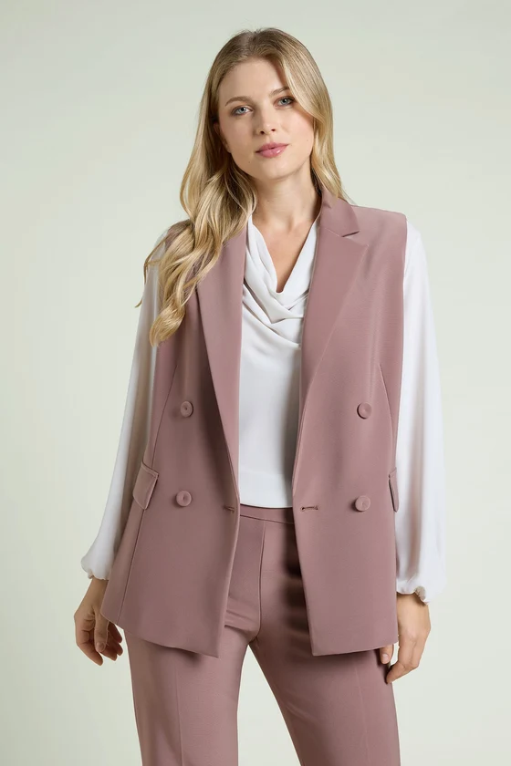 GIACCA-GILET IN COMPACT STRETCH