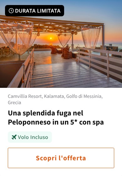 Una splendida fuga nel Peloponneso in un 5* con spa