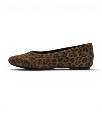 Ballerine in pelle Delicato Leopard marrone