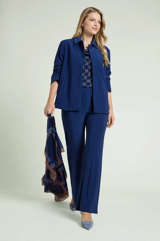 PANTALONI PULL-ON FLARE IN COMPACT STRETCH