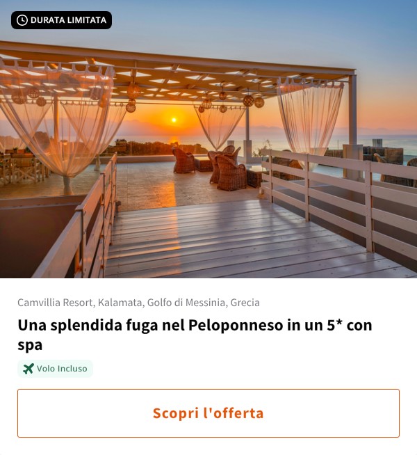 Una splendida fuga nel Peloponneso in un 5* con spa