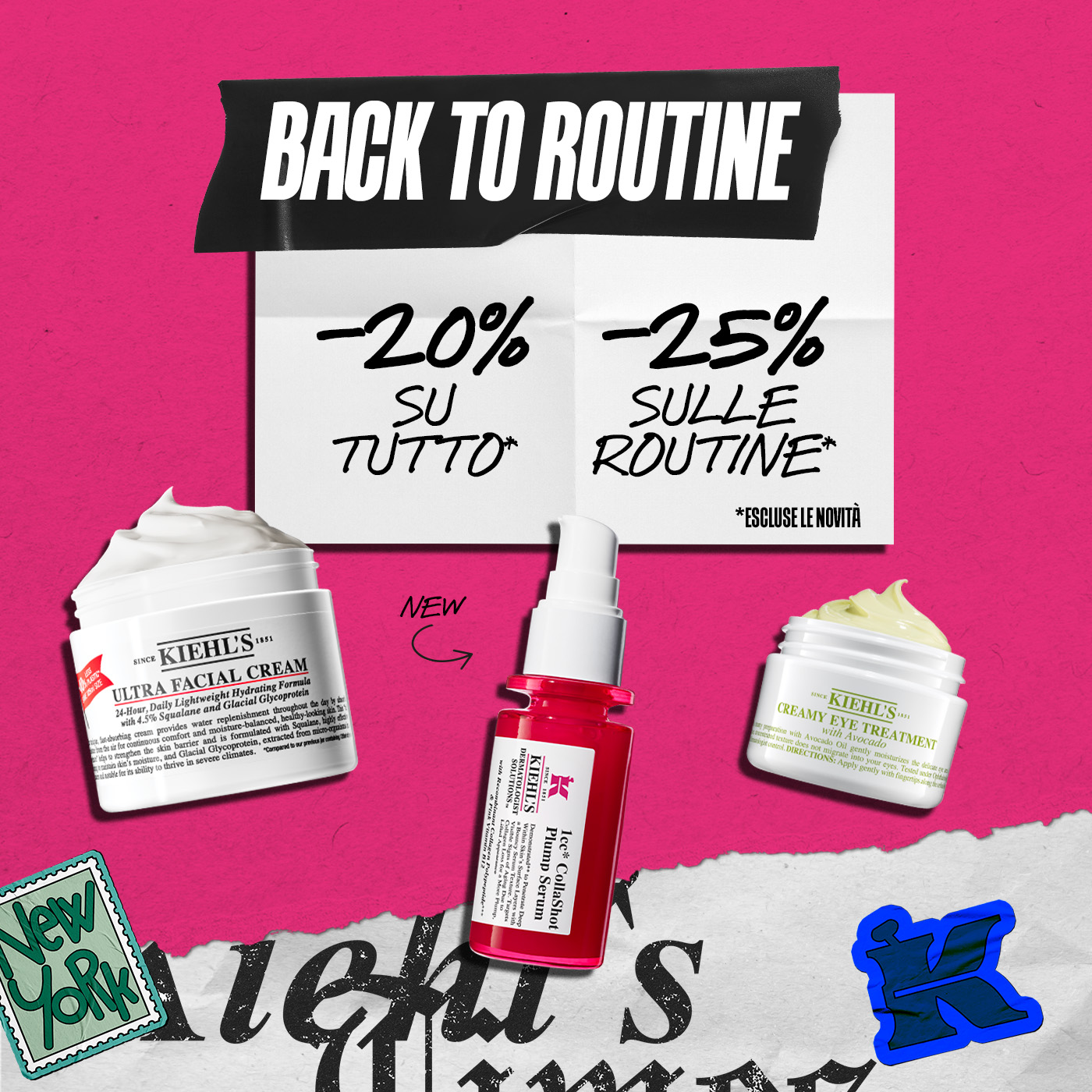 Back to Routine Kiehl's: -20% su tutto e -25% sulle routine, escluse le novità