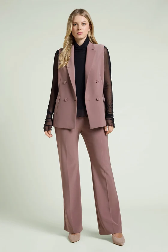 PANTALONI PULL-ON FLARE IN COMPACT STRETCH