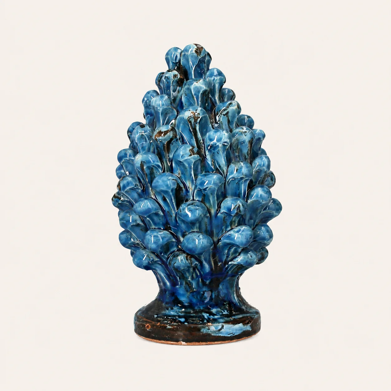 Image of Pigna Artigianale in Terracotta Blu H.16x25 cm