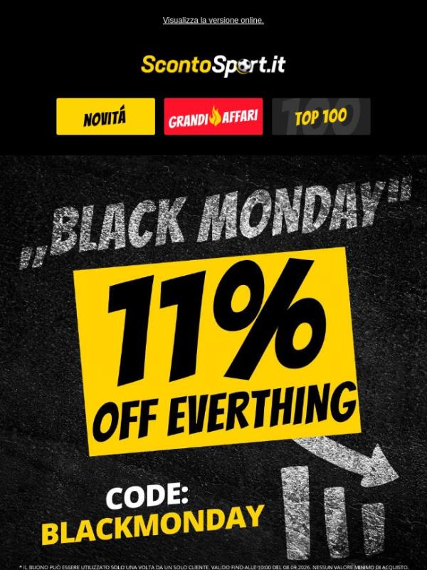 Sconto extra dell'11% su TUTTO 🤑 solo per te!