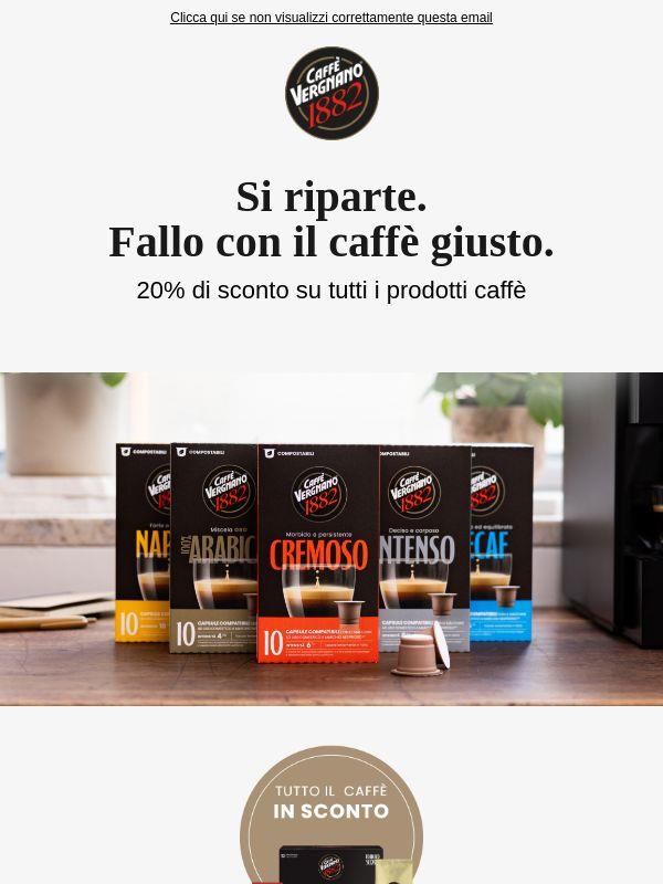 ☕ Si riparte: Ottieni il -20% di sconto su tutto il caffè