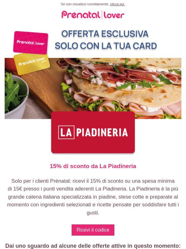 Un vantaggio tutto da gustare: -15% da La Piadineria