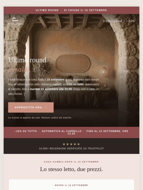 Ultimo round di saldi: −15% fino al 15 settembre