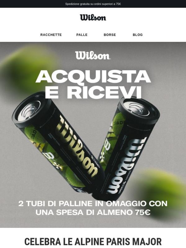 Ricevi 2 tubi di palline OMAGGIO con il tuo ordine di articoli da padel!