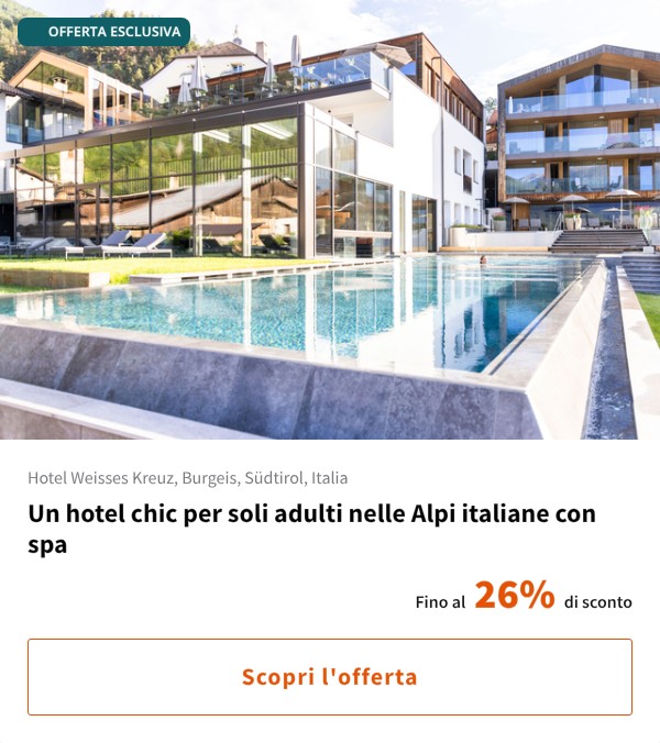 Un hotel chic per soli adulti nelle Alpi italiane con spa