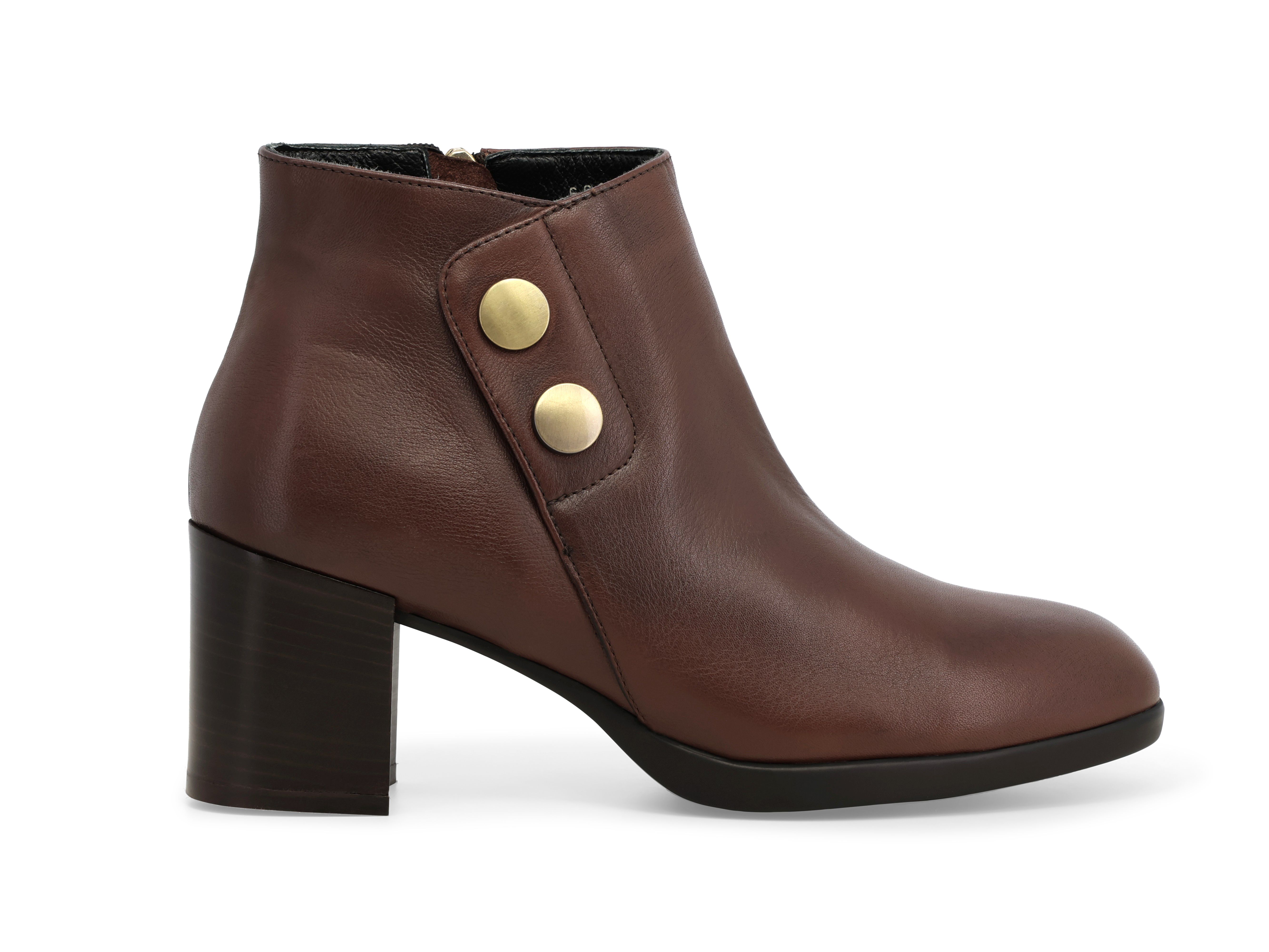 Stivaletto donna in morbida pelle marrone z246q