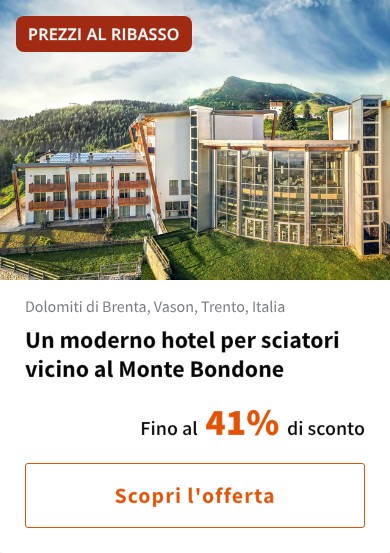 Un moderno hotel per sciatori vicino al Monte Bondone