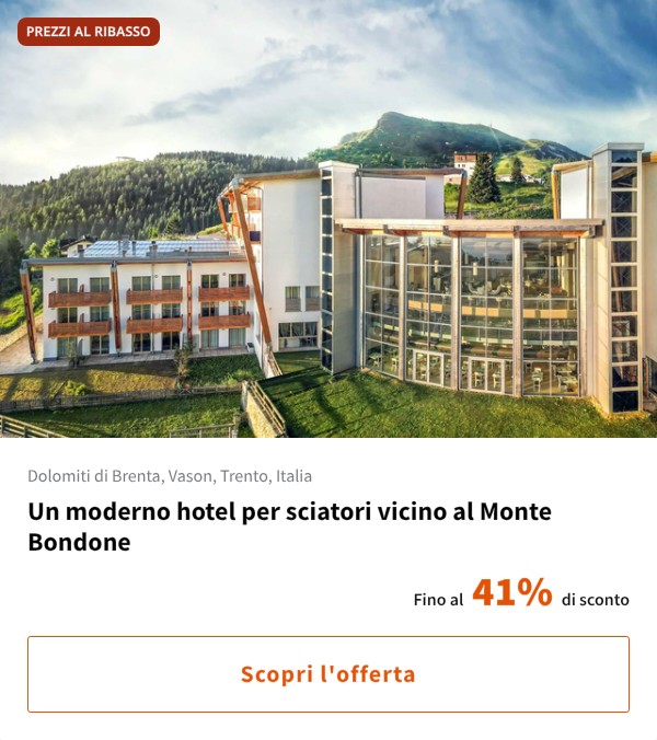 Un moderno hotel per sciatori vicino al Monte Bondone
