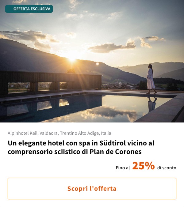 Un elegante hotel con spa in Südtirol vicino al comprensorio sciistico di Plan de Corones