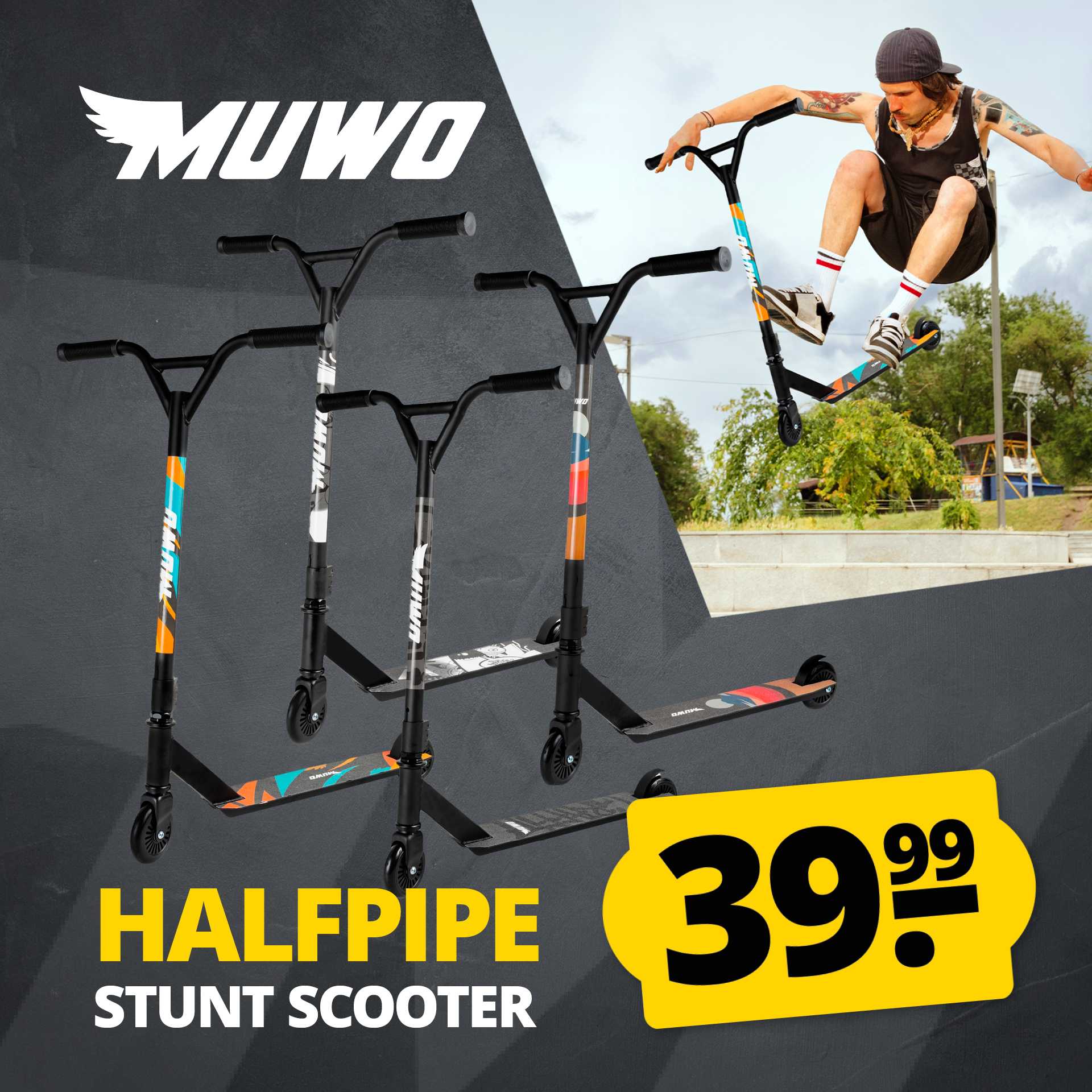 muwo halfpipe monopattino acrobatico