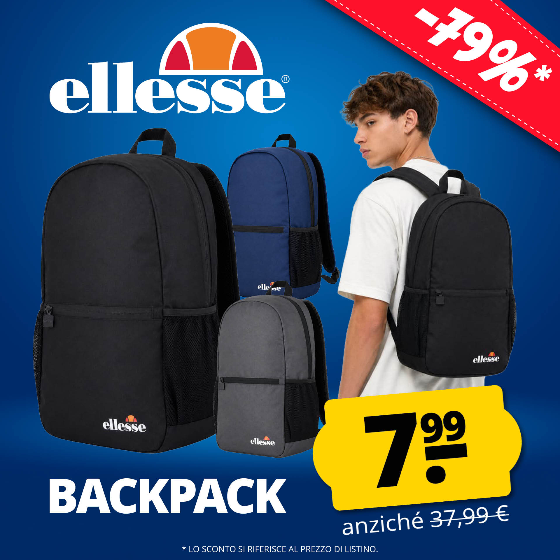 ellesse amalfi zaino 15l