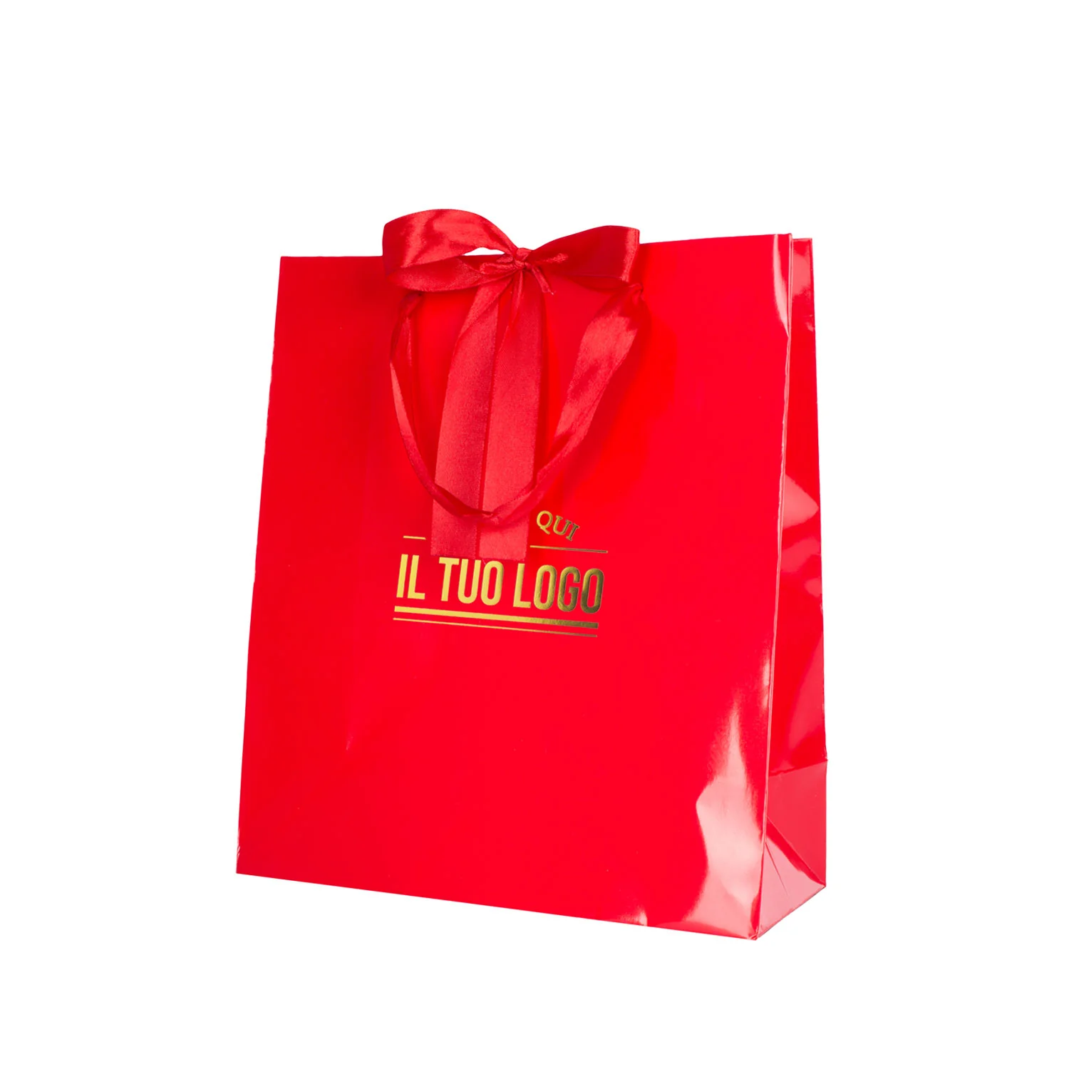 Image of Shopper Carta Lusso Finiture Raso Personalizzabile