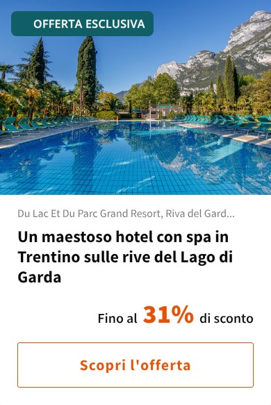 Un maestoso hotel con spa in Trentino sulle rive del Lago di Garda
