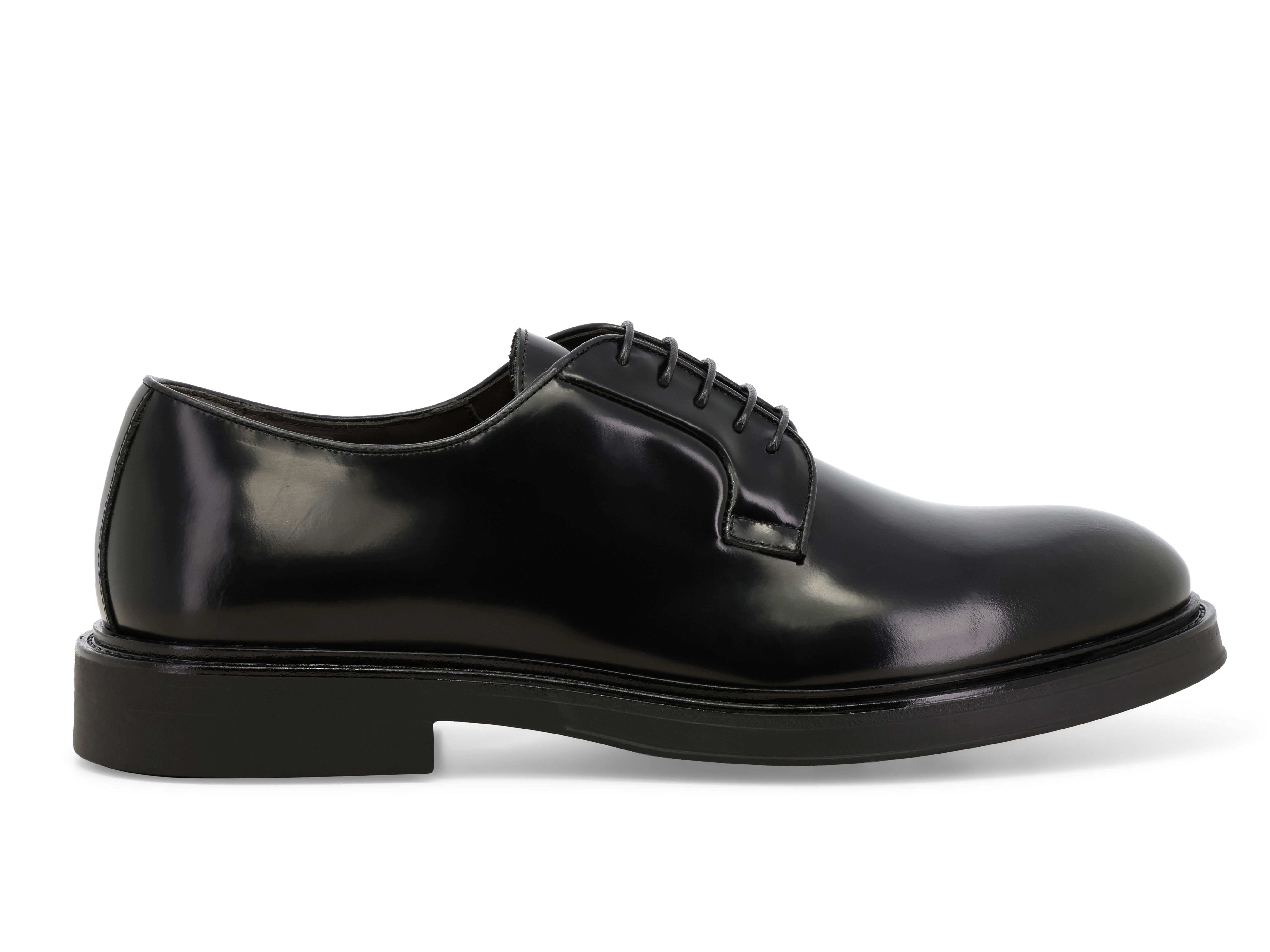 Scarpa uomo allacciata derby in pelle abrasivato nero u24648q