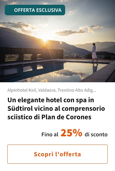 Un elegante hotel con spa in Südtirol vicino al comprensorio sciistico di Plan de Corones
