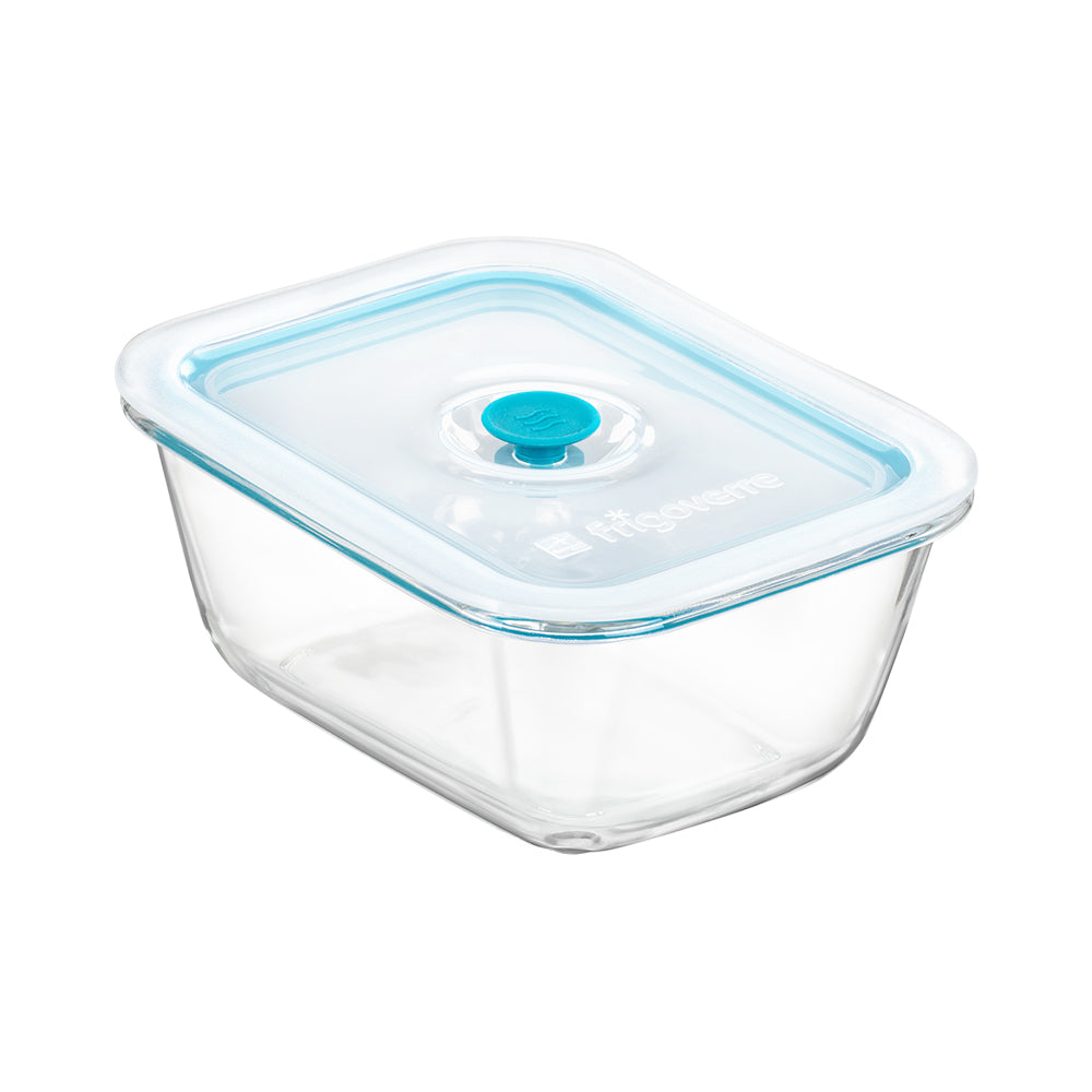 18x14 cm - Frigoverre Smart Contenitore Per Alimenti Rettangolare Con Valvola Salva Freschezza In Vetro