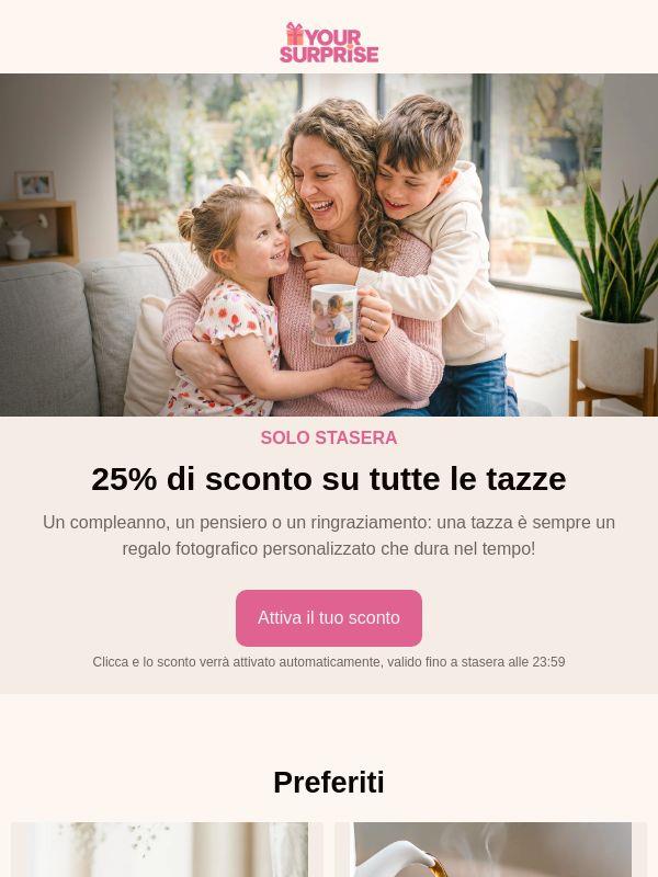 🚨 Ora 25% di sconto su tutte le tazze