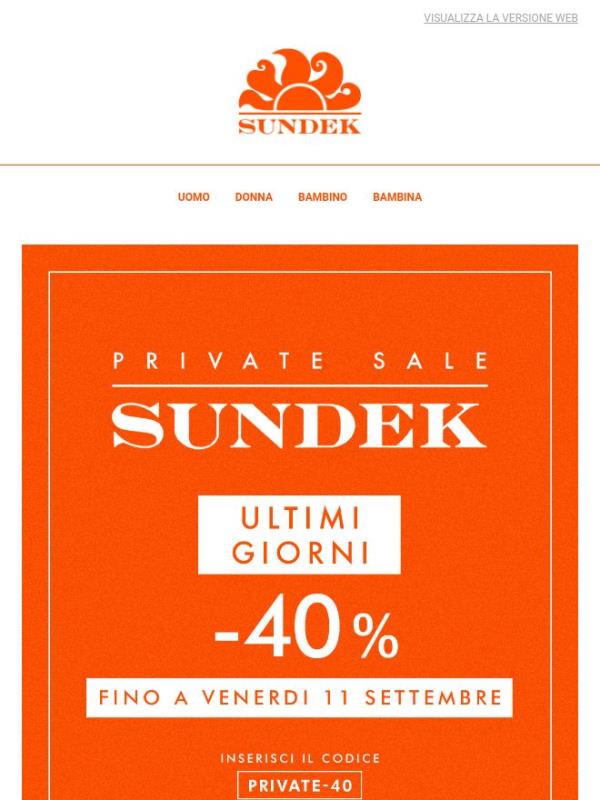PRIVATE SALE | Ultimi giorni -40%
